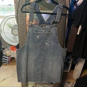 denim overall dress